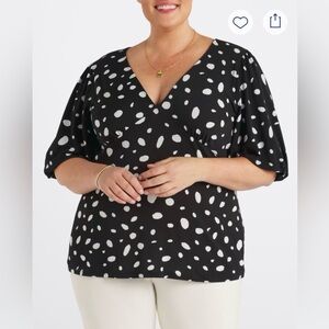 Stylish Black and White Polka Dot Blouse